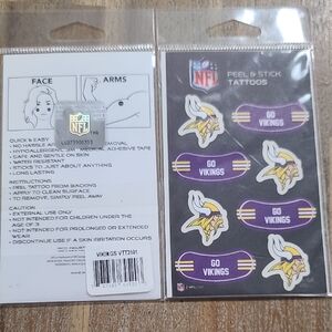 NFL Vikings Peel & Stick Tattoos - Purple and Yellow